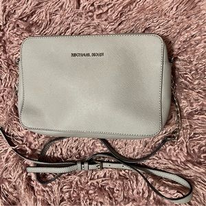 Michael Kors Grey Signature Jet Set Large East/West Crossbody Bag